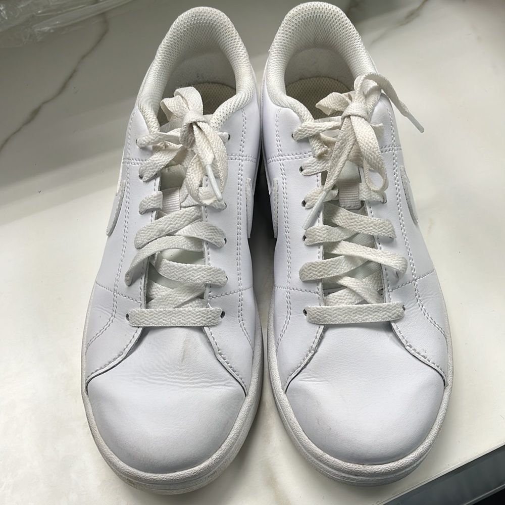 Nike Solid White Leather Sneaker - image 2